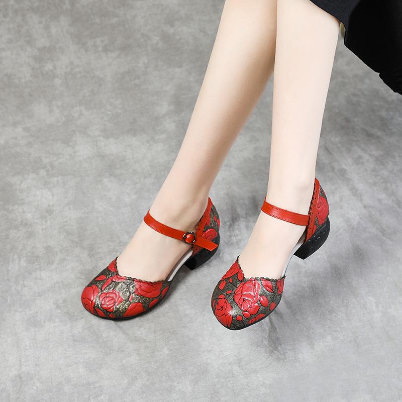 Fashion GKTINOO 2025 Summer Women Shoes Genuine Leather Women Pumps Handmade Comfortable Vintage Style High Heels Sandals Women Sandalia