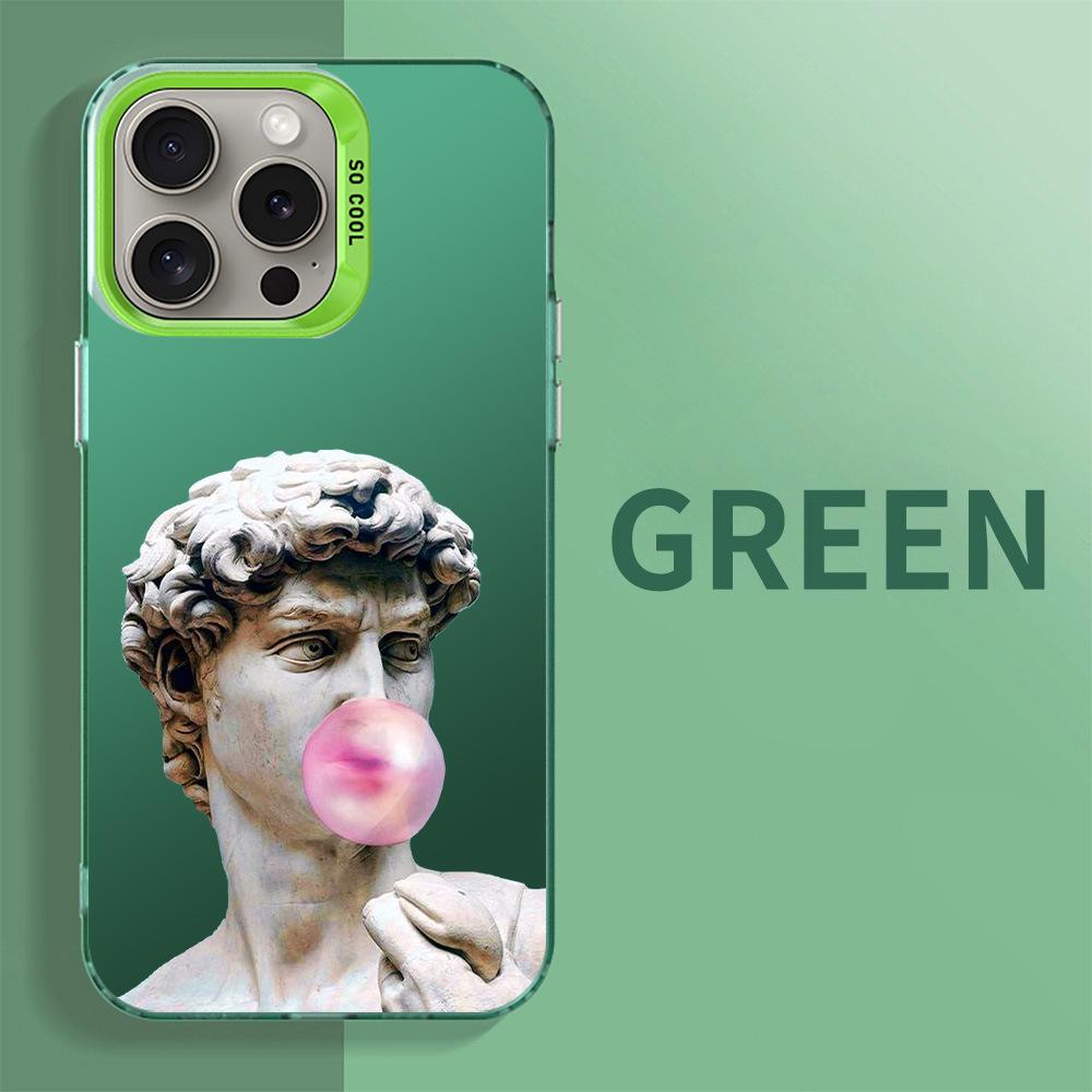 

Серебристый чехол для iPhone с 3D-скульптурой Давида для iPhone 15/14/13/8/11 16 Pro Max