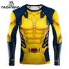 NADANBAO Cosplay Deadpool Wolverine Print Compression Shirts for Men Long Sleeve Rash Guards Gym Workout Strech Fitness Tees