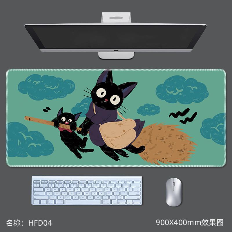 Cartoon Cute Cat Mouse Pad Large Anti Slip Lock Edge Game Pads Computer Office Desktop Keyboard Mat
