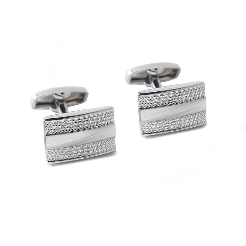 

Rectangular Electroplated Gold Silver Cufflinks Men s French Natural серебряный