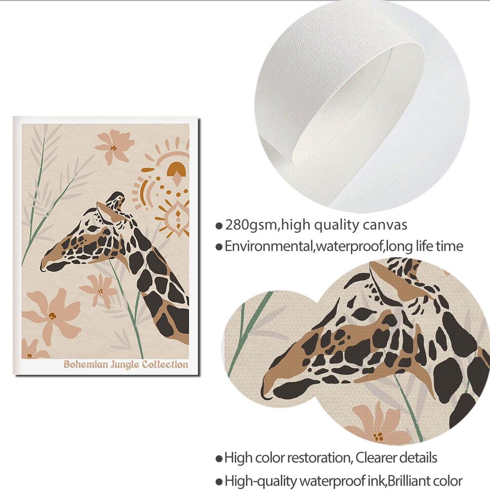 Tiger Leopard Deer Zebra Poster Vintage Style Art Print Animal Canvas Painting Modern Wall Picture For Bedroom Room Decor