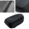 Car Black Leather Console Lid Armrest Cover Blue Stitch For 16-23 Nissan Maxima
