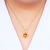 2026 Fashion Temperament Luxury Citrine Pendant Collarbone Chain, Large Zircon Loose Stone Pendant Inlaid with Colorful Treasure Necklace