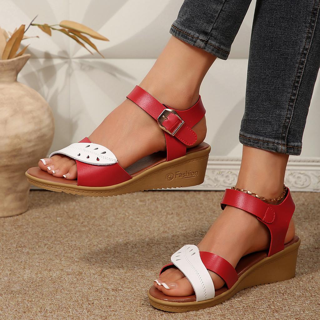 PU Women Chunky Platform Sandals Casual Soft Open-Toe Sandals Without Grinding Feet for Walking Shopping Stroll Women Shoes