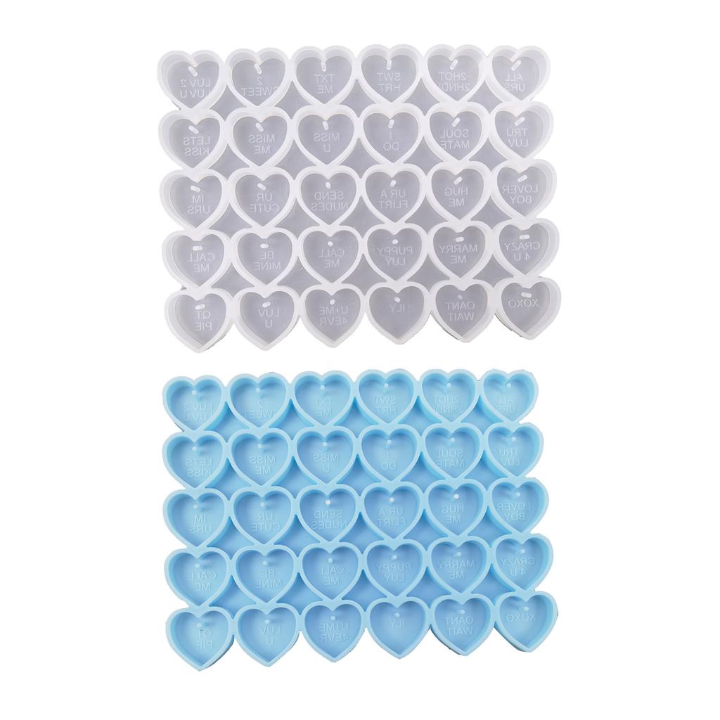 Love Heart Shape Earrings Combination Earring Mold Epoxy Resin Jewelry Mold Resin Casting Pendant Mold Suitable for Diy