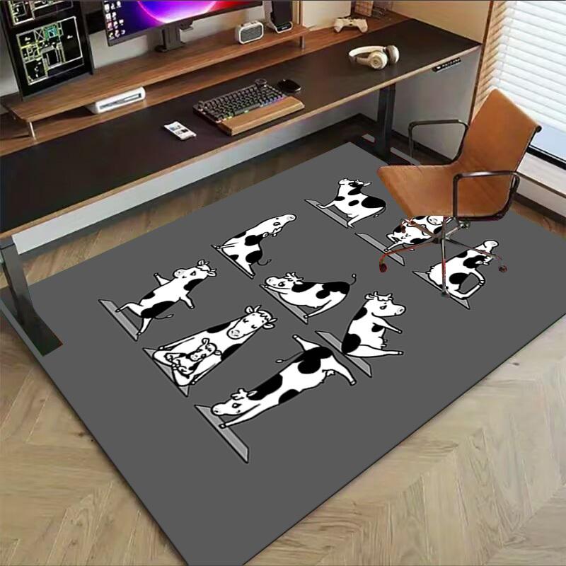 1PC yoga cow Extra Large Non Slip Floor carpet, Office, family, bedroom Large Area Rug Indoor Rugs, Vibrant Colors