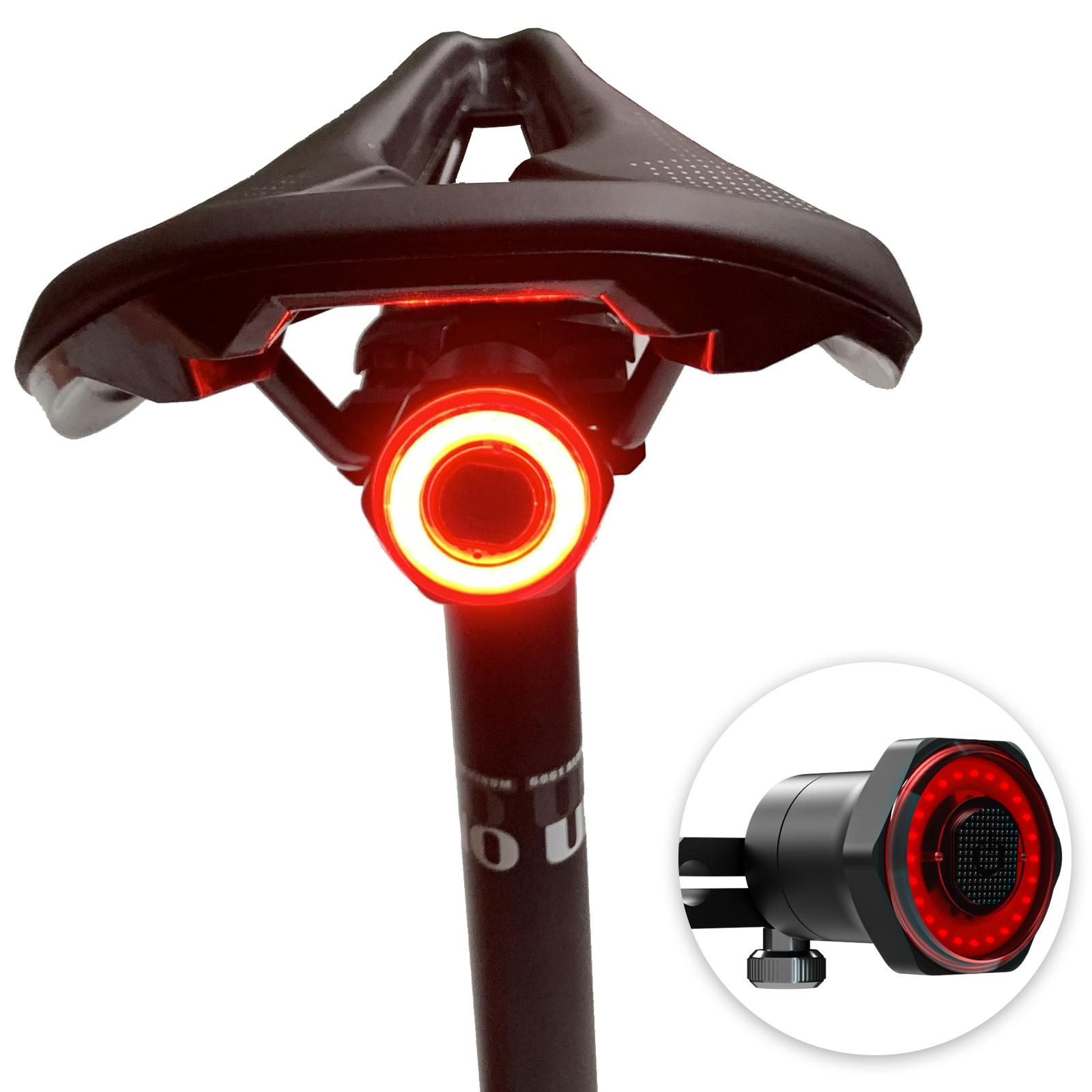 

Seat Post Rear Light Smart Bike Tail Light Back Brake Light Waterproof USB Rechargeable Safety Taillight Rear Flashlight чёрный