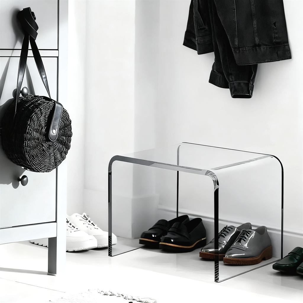 Acrylic Coffee Table Multiuse Acrylic Furniture Modern End Table Japanese Floor Table for Office Living Room Porch Family Garden