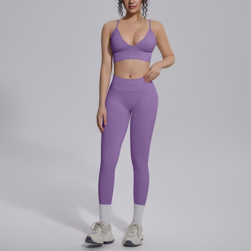 Seamless Yoga Workout Set Zip Jacket Sports Bra V-Waist Shorts Leggings Gym Fitness Outfit