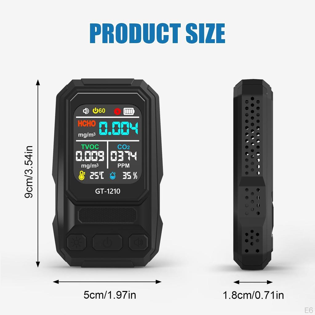 Air Quality Meter Temperature Display High Accurate for Indoor School Office