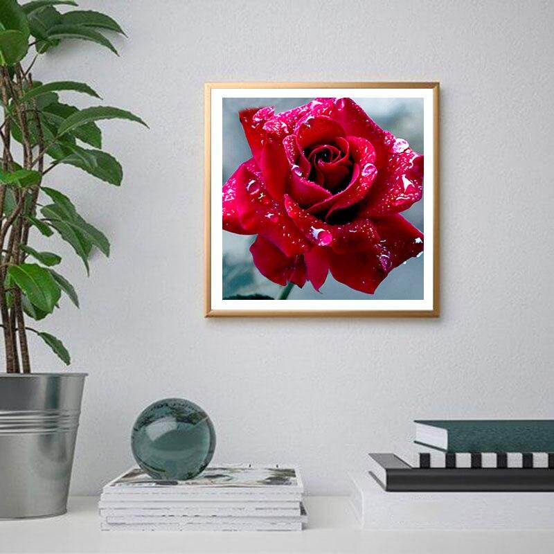 DIY 5D Diamond Painting Fresh Flower Diamond Embroidery Rose Flower Cross Stitch Full Round Drill Resin Home Decor Gift