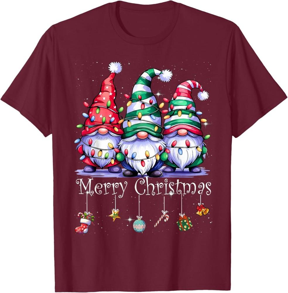 Cute Gnomes Merry Christmas Light Family Gnome Xmas Unisex TShirt Unisex T-Shirt