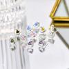 Love Earrings Light Luxury High-end Color Zircon Peach Heart Exquisite Niche Design Earrings