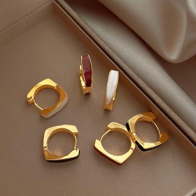 Lovelink Simple Design Enamel Splice Metal Geometric Square Earrings Fashion Jewelry New In Accessories For Womens Earrings Gift