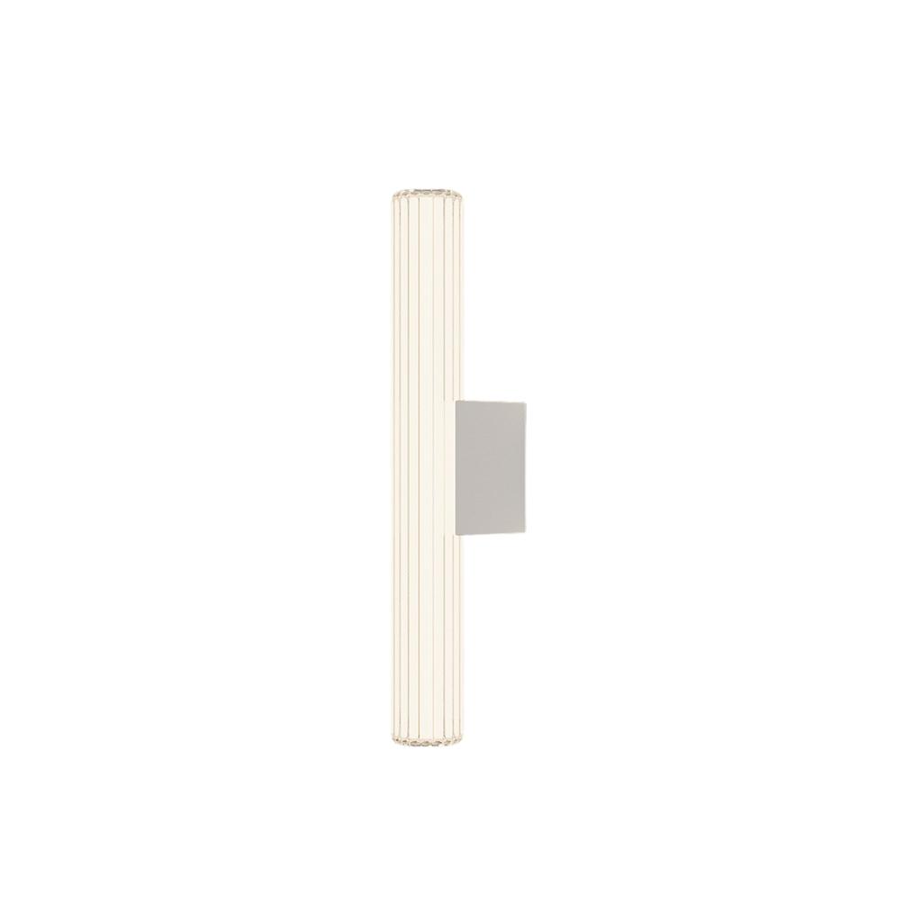 Kinkiet Ścienny Nowoczesny Biały Szklana Tuba W Kreski 45 Cm Ip44 Zmienna Barwa Led 8W Linea Light Prestige