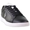 Polo Ralph Lauren Heritage Court II Leather Round Toe Lace-Up Logo Detail Low-Top Sneakers Men Sneakers Black 809944784004