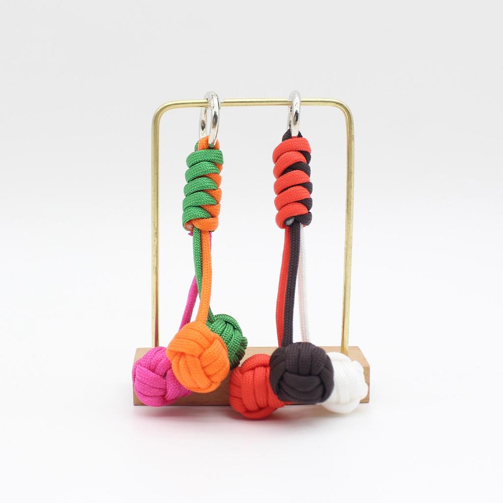 Korean-Style Handmade Woven Colorful Sphere Keychain Pendant