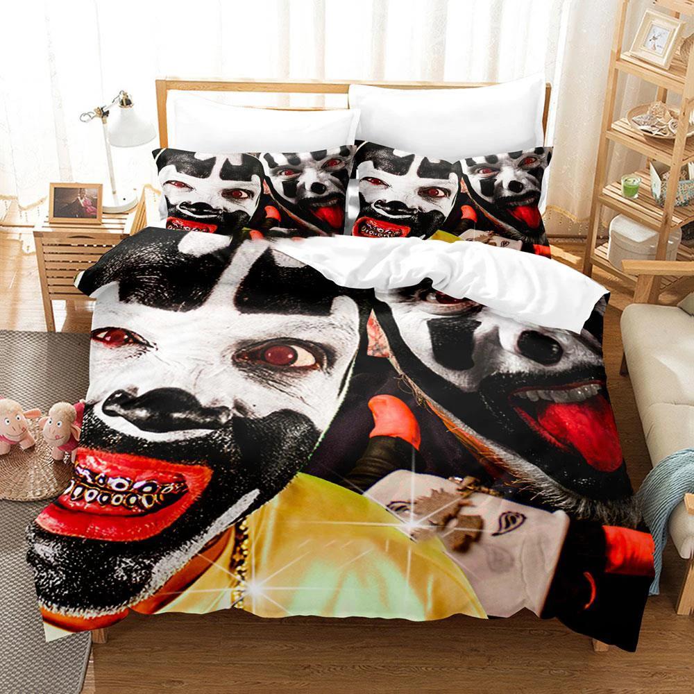 Šílený klaun Dospělí Kluci Hip Hop Ložní prádlo Twin Full Queen King Velikost Povlak na přikrývku Nový povlak na přikrývku Sada povlečení Povlak na přikrývku Povlak na polštář