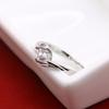 Simple Thick Platinum Plated 5A Zircon Ring Women'S Single Ring Ring Birthday Gift