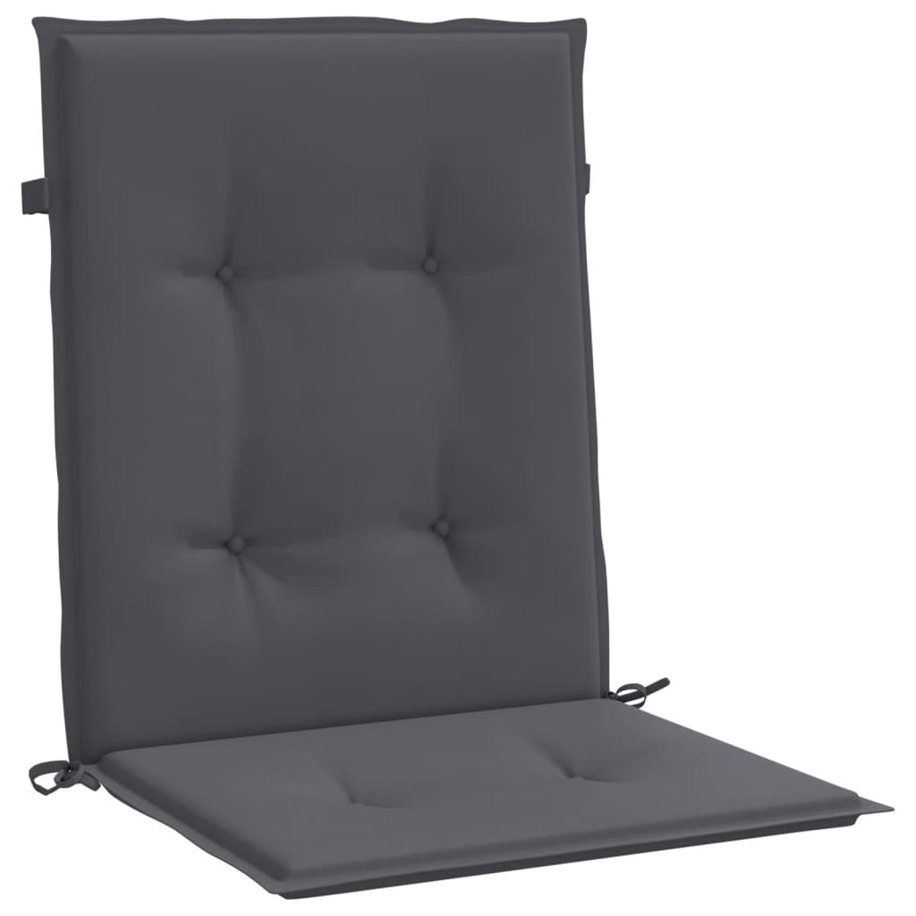 Garden Chair Cushions for Low Back Chairs 2 Pcs Anthracite