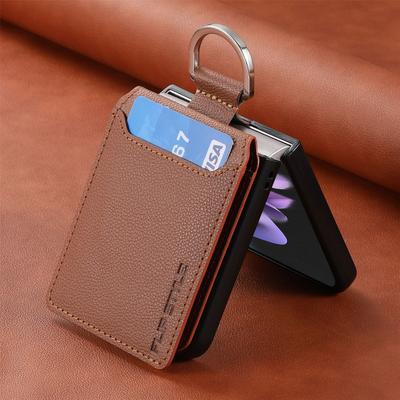 Do Samsung Z Flip 4 Zflip4 Slot na karty Portfel Skórzany pokrowiec ochronny do Samsung Galaxy Z Flip 4 Flip4 Obudowa z pierścieniem na palec
