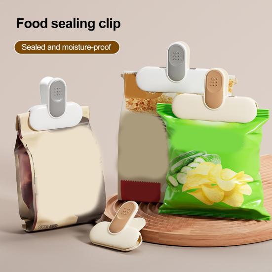 Food Sealing Clip Anti-slip Handle Moisture Resistant Smooth Round Design Resealable Bag Sealing Clamp