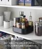 Yamazaki Jitsugyo Rotating Storage Rack Square Black W20 x D20 x Tower Spice Rack Seasoning Rack Tray Tabletop Rack 2199 Approx. H6.3cm