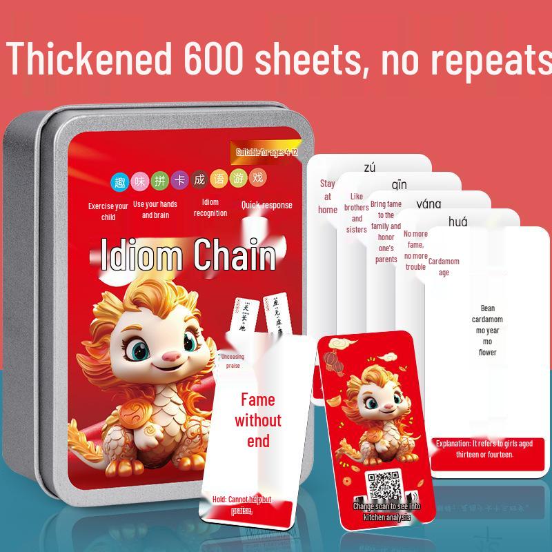 Solitaire Idiom Cards: Educational Toys for Kids - Kindergarten & Primary School Learning Deck