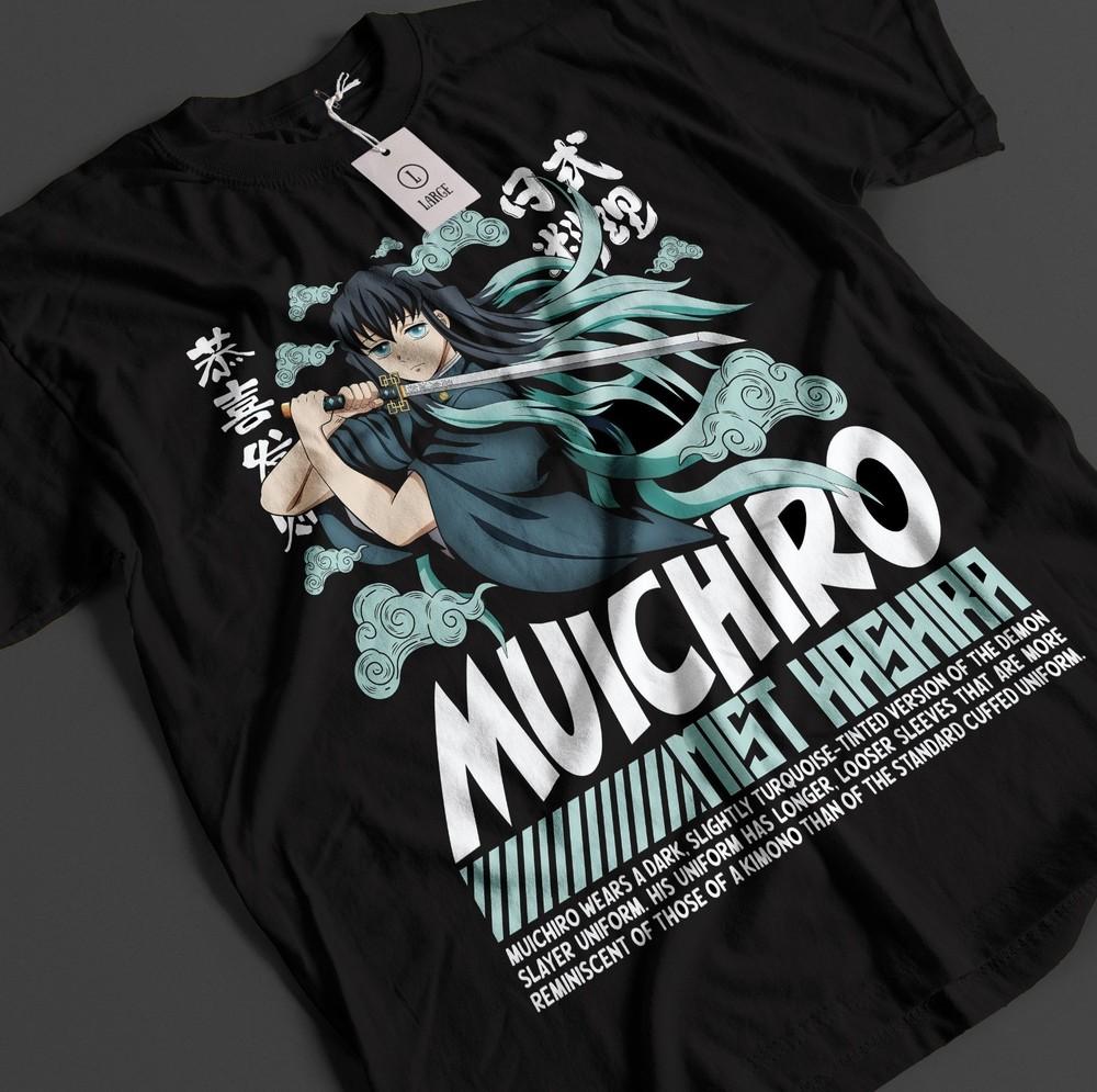 

Demon Slayer Shirt Muichiro Tokito T-Shirt Tanjiro KNY Anime Akaza Top Muzan Tee M