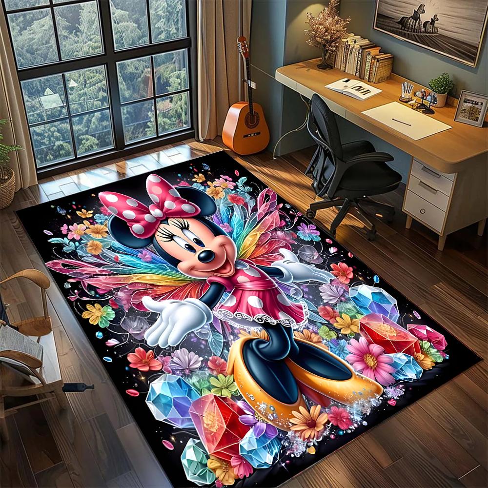 

Mickey & Minnie: Dreamy Starry Sky Rug Carpet Large Area Rug Non Slip Washable Floor Mat Gamer Room Bedroom Home Decor 60x90cm