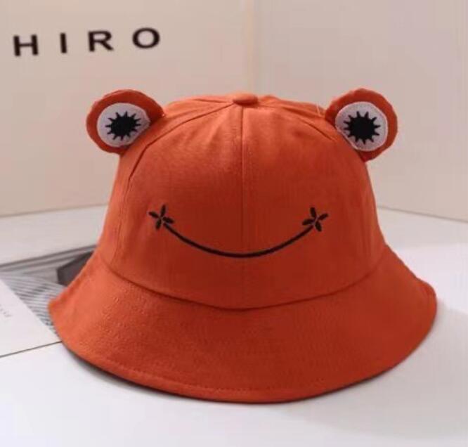 2024031113 Green Frog Bucket Hat Cotton Adult Children