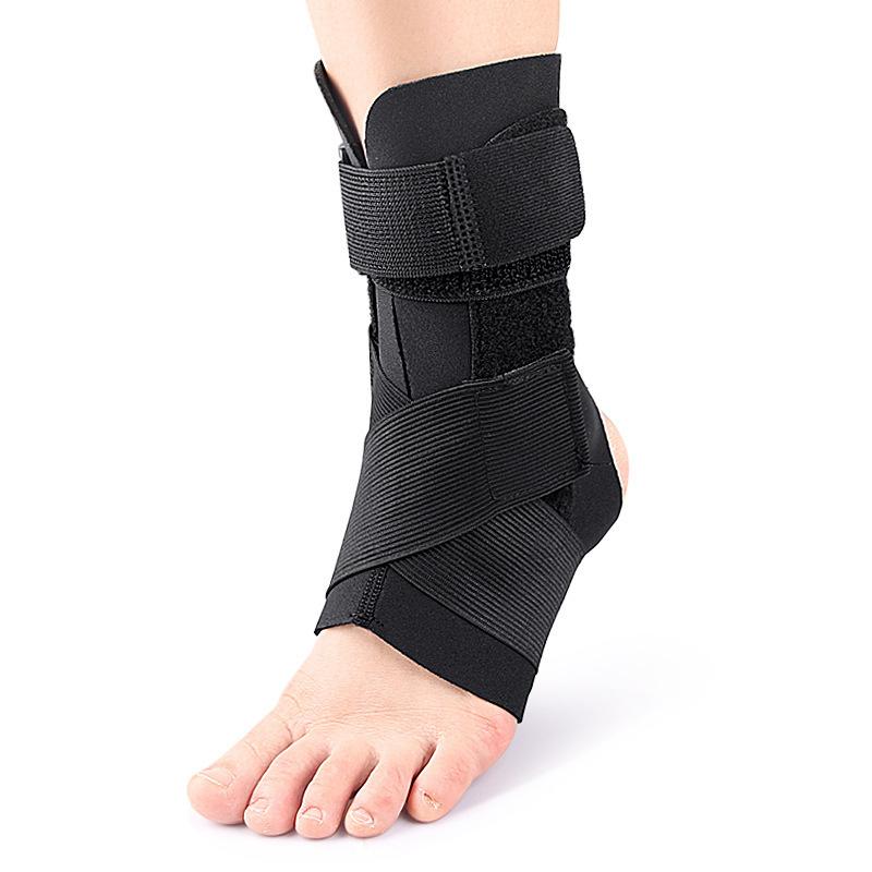 New Double Aluminum Plate Wearable Ankle Support Brace Elastic with Pressure Straps for Ankle Protection S чёрный