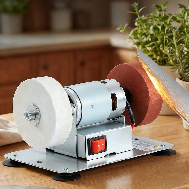 Electric Small Sander High Efficiency Portable Sanding Machine with 2 Wheels for Home DIY Woodworking Metal Polishing