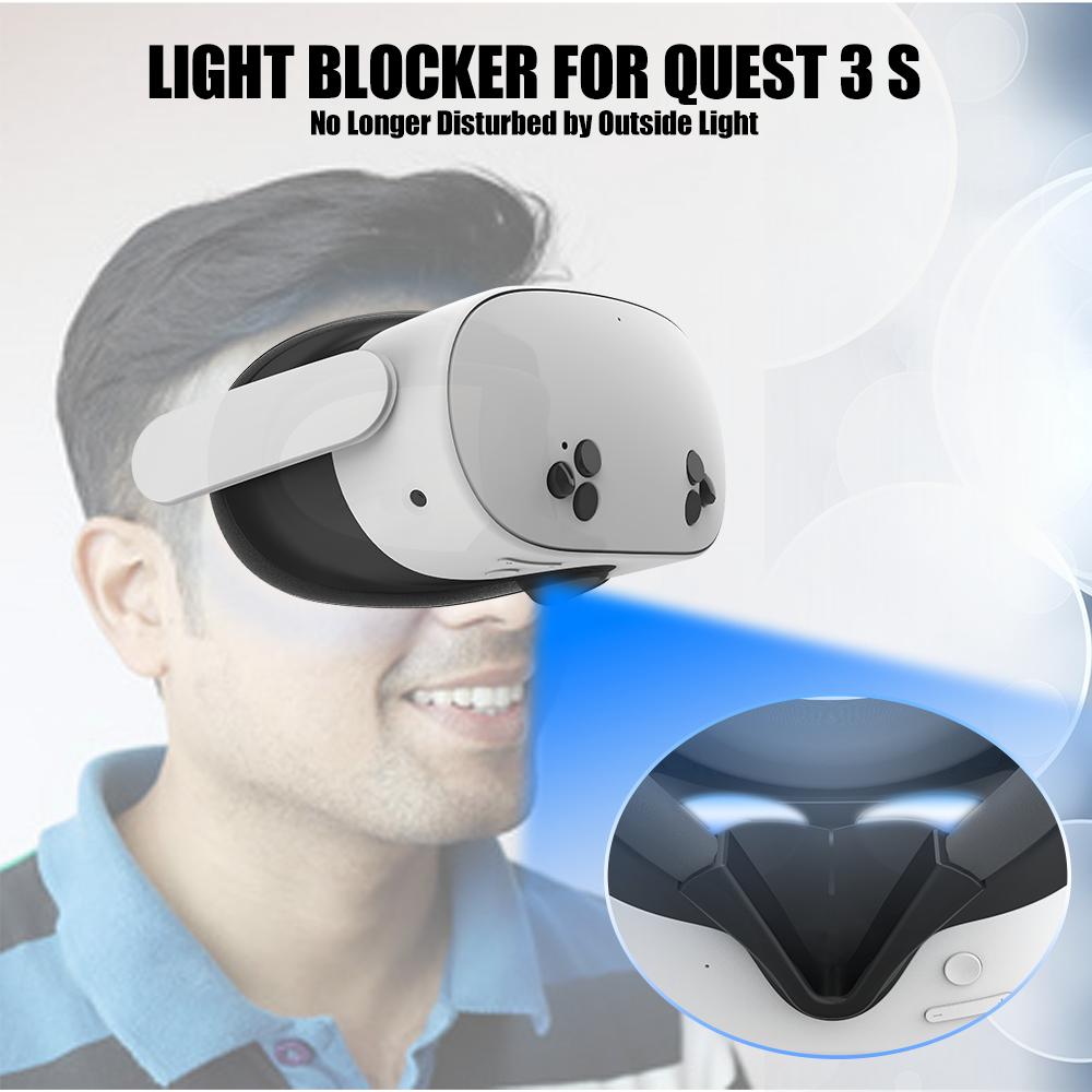 Vhodné pro Meta Quest 3s Silikonová nosní podložka blokující světlo