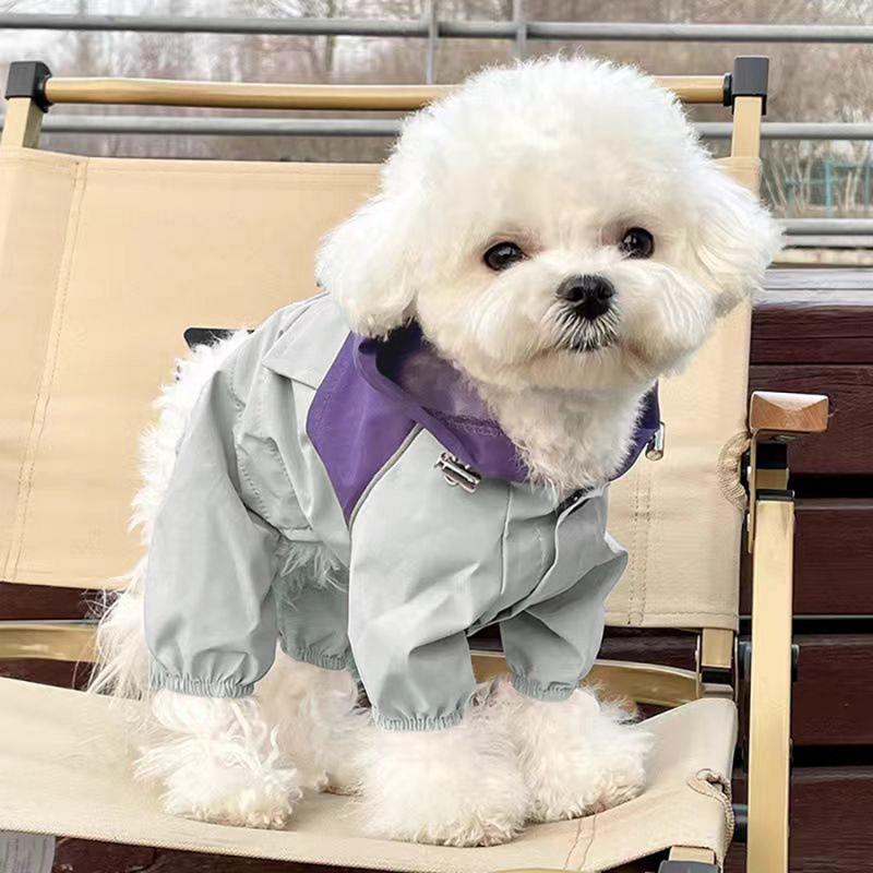 Pet Waterproof Raincoat Four-legged Work Jacket Patchwork Windproof Cat Dog Coats Jackets Keep Warm Jumpsuit Coats Accessories