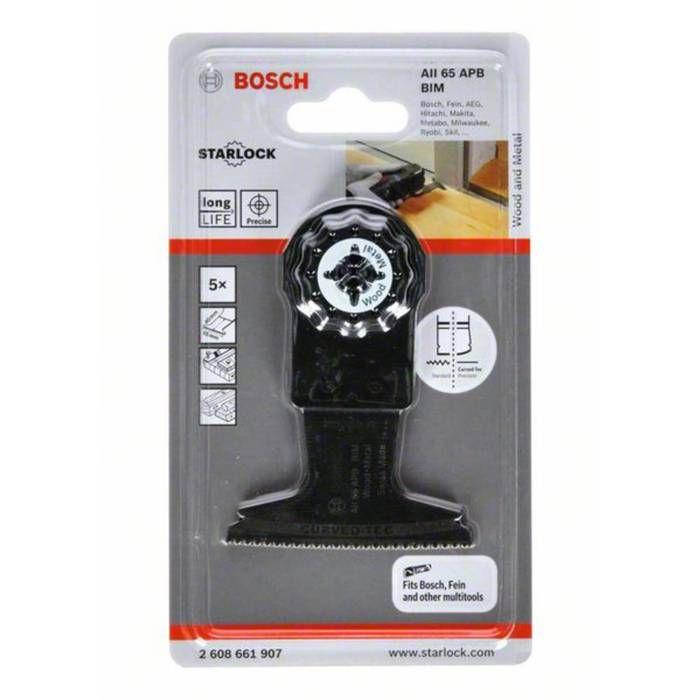 Lames de scie plongeante - bosch - 2608661907 - lot de 5 - bim bois et clous - 65mm x 40mm