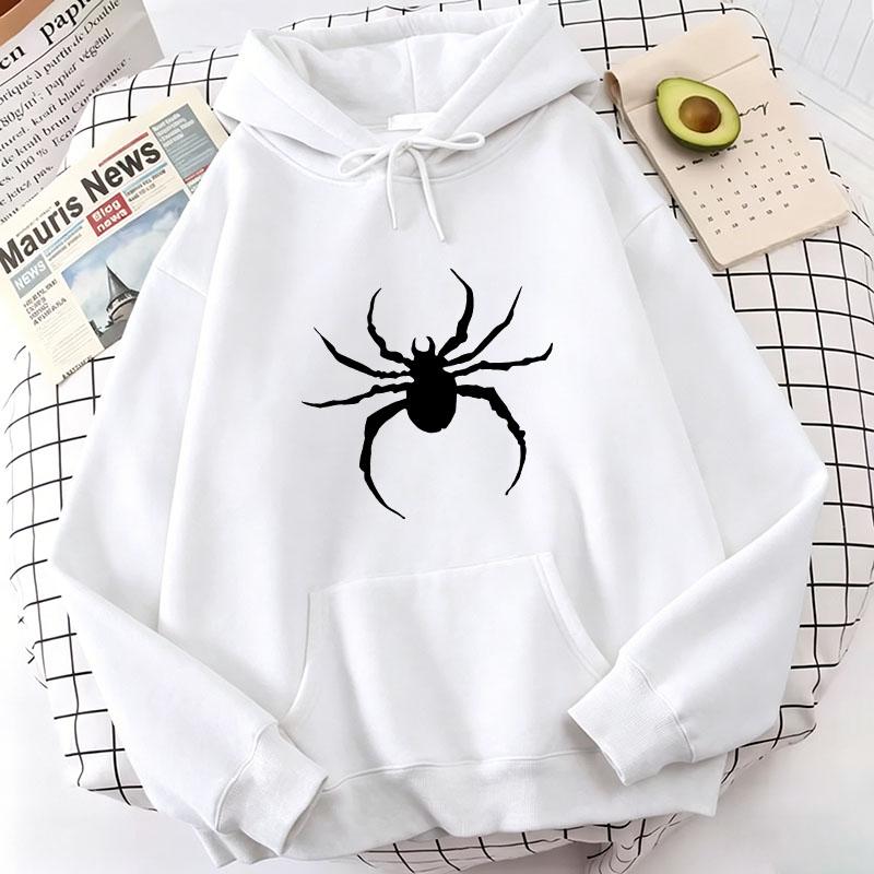 Sudaderas con Capucha Estampado de Araña Hip Hop Primavera Otoño Invierno Sudaderas Casuales Sudadera con Capucha Gráfica para Hombre Mujer