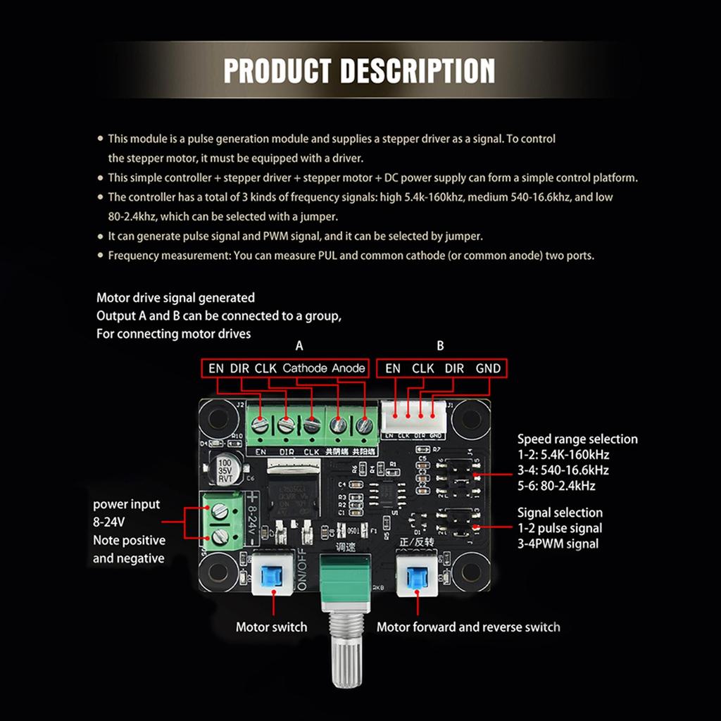 AA58 MKS OSC V1.0 Schrittmotor-Treiber Einfacher Controller Puls PWM-Signalgenerator Modul Geschwindigkeitsregelung 8-24V