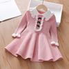 2025 Girls' Woolen Princess Dress – Autumn/Winter Long Sleeve Korean Style for Children