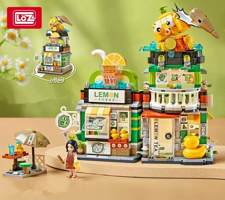 Loz Building Blocks City View Scene Lemon Tea Shop Store Architectures Assembly Toy Christmas Gift For Children Adult