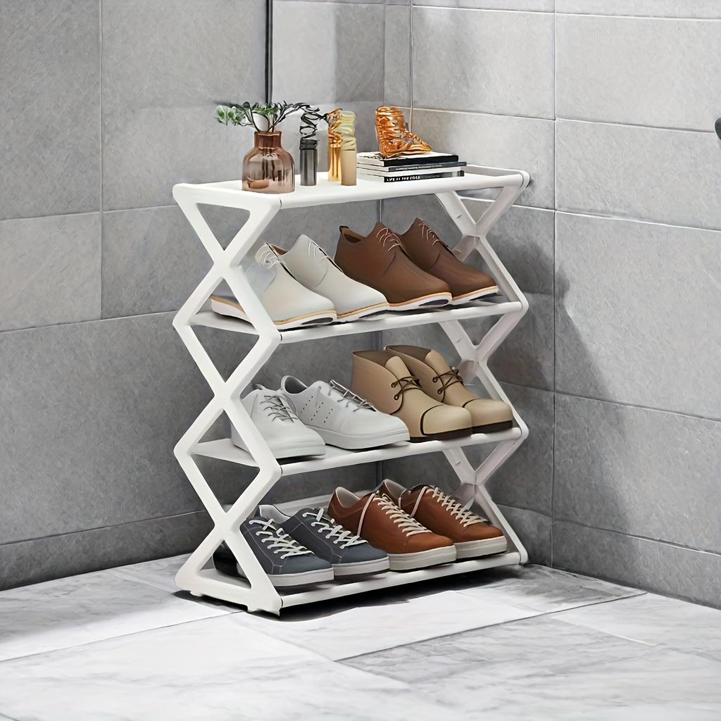 1pc Upgraded Shoe Rack, Shoe Organizer, 4-Tier Shoe Storage Rack, Sturdy & Durable Shoe Rack For Closet, Garage & Corridor, Stackable Shoe Rack