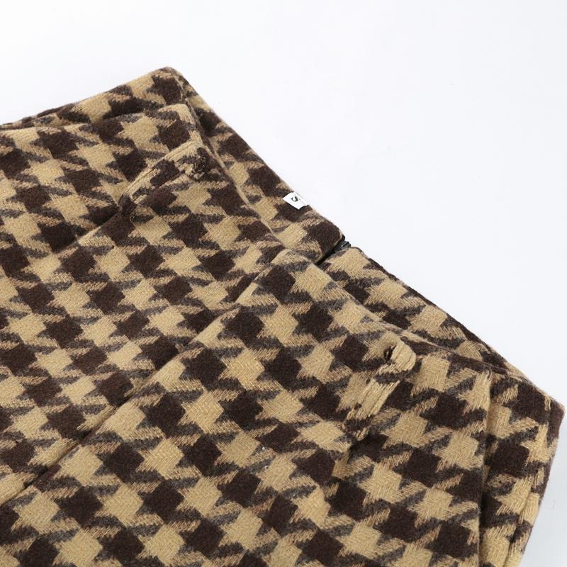 Plaid Short Jacket Shorts Suits Women Vintage Stand Collar Long Sleeve Zipper Coats With High Waist Shorts Street Ladies Outfits