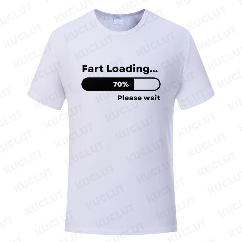 Huge Fart Loading T-shirt for Men Funny Humor Tee Joke Gag Shirt Dad Husband Gifts Guys Clothes Short Sleeve Fashion Casual Tops