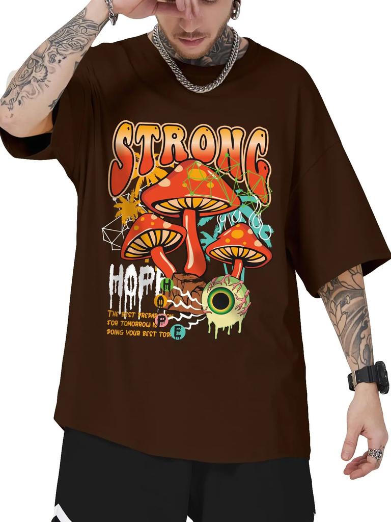 Sommer neu 100% Baumwolle Herren Rundhals Kurzarm Locker T-Shirt Oberteil Buchstaben bedrucktes T-Shirt Hohe Qualität Rockmusik Festival