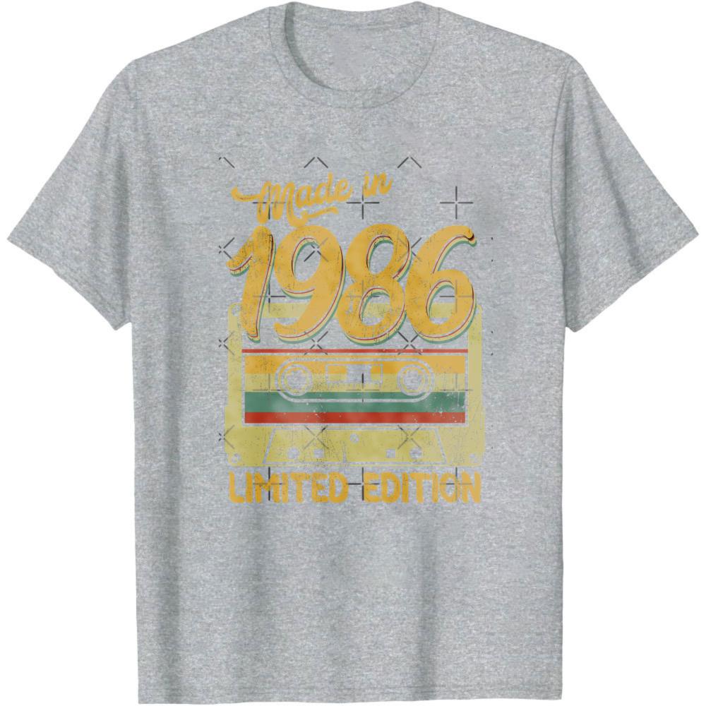 

Made in 1986 Limited Edition Cassette Tape Design Men T-Shirt Vintage Retro Style Casual Wear for Birthday Gift for Him 3XL