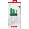 PB Swiss Tools 4-Piece Classic Handle Phillips Pozi Screwdriver Set with Holder, Paper Box 243.CBB