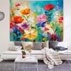 Vibrant Floral Wall Tapestry Boho Home Decor Abstract Flower Art Botanical Watercolor Painting Canvas Hanging for Living Room De