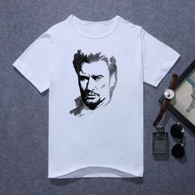 Fashion French Music Singer Johnny Hallyday T-shirt Men Hip Hop Rock Summer Casual O