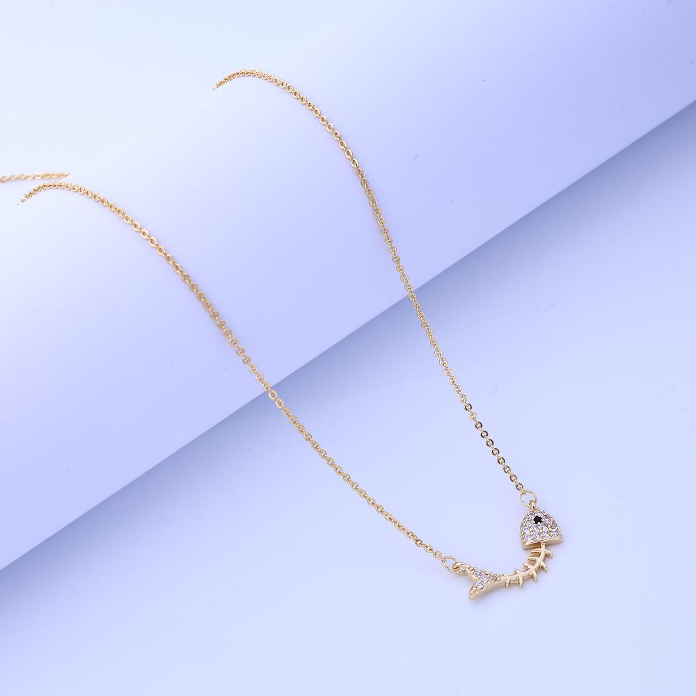 2025 New Fishbone Necklace Women's Instide Internet Celebrity Niche Design Sense Clavicle Chain Simple Temperament Pendant